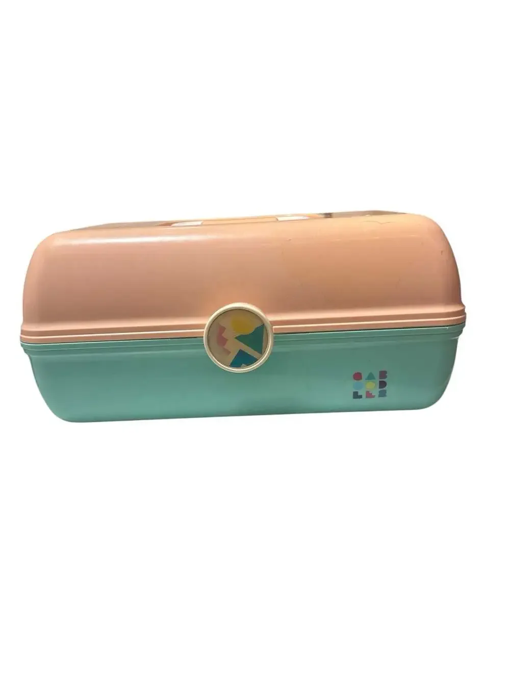 Y2K UO  Caboodles  Makeup Case Cosmetic Peach and Mint Green